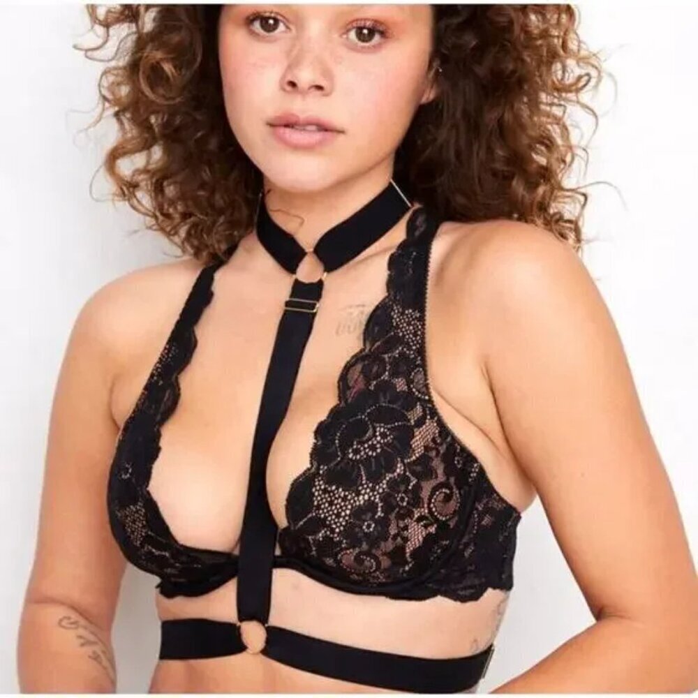 NWT HAH Strapped In Harness Au Naturale PALE PINK Lingerie Coquette Valentine's